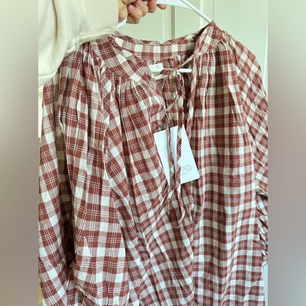 Daughters Of India Poet Mini Dress ~ Red Clay - Picture 2 of 3